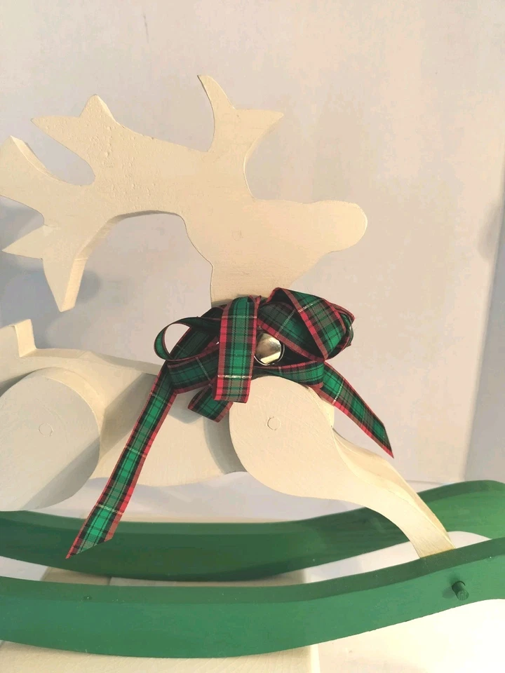 复古木制彩绘手工驯鹿摇马桌面/树下装饰 — 第 4/4 张图片