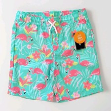 Gymboree Boys Flamingo Splish Splash Swim Trunks Lined Shorts Suit Size 7 NWT