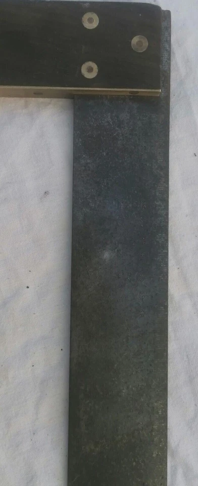 Ancienne équerre bois laiton - Photo 3/3