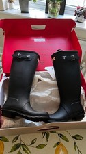 Image of womens hunter wellies size 4 tall black