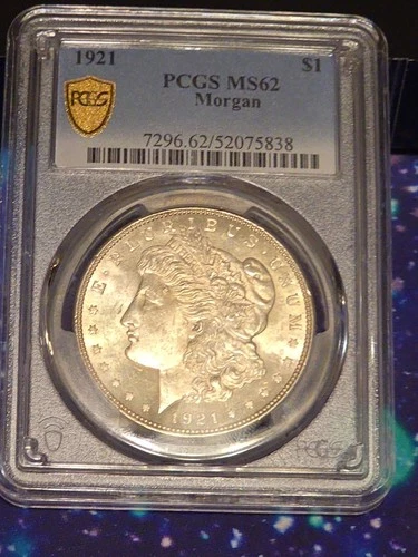 1921 Morgan Dollar PCGS MS62 MIRROR like Obverse