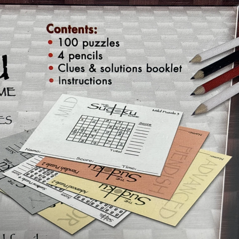 Sudoku Sensations Game Parker Brothers 2005 | 100 Original Puzzles 1-4 Players - Image 4 of 4