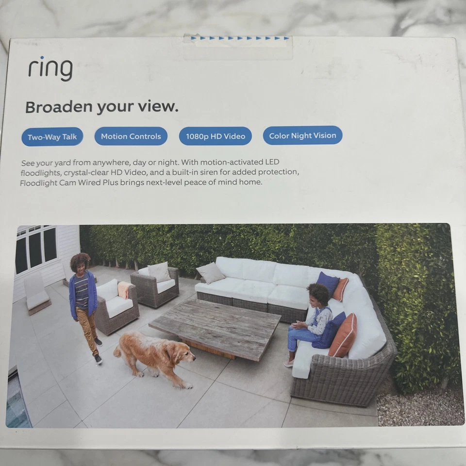 Ring Floodlight Cam Wired Plus Outdoor Wired Full HD Surveillance Camera - Black - Image 2 of 2