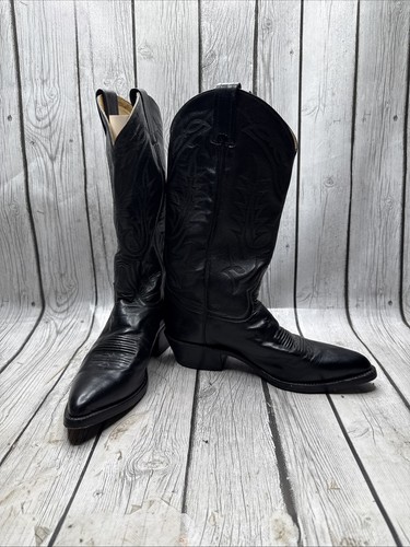 Stivali da cowboy vintage Tony Lama El Paso etichetta nera western pelle di vitello 2995 (7) - Foto 3 di 20