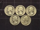 1940 1941 1951 Washington Quarter - 5 Coins 90% Silver Circulated + Bonus