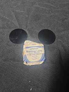 Vintage Pair Of Sellstrom Glass Impact Resistant Welding Lenses Round About 2in