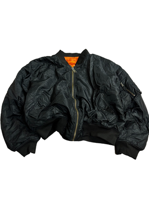 Vintage 90s Alpha Industries MA 1 Bomber Jacket Black Reversible