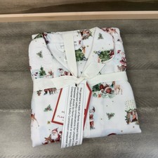 Pottery Barn Kids Holly Jolly Santa Flannel Kid Pajama Set 2-piece Size 8 OB