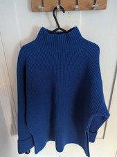 COS 100% Wool High Neck Jumper (Striking Colbolt Blue) - Size Small