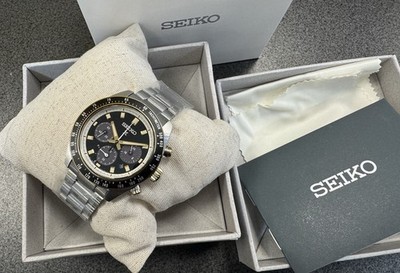 Seiko Prospex Speedtimer Solar Steel Bracelet Black Dial Watch