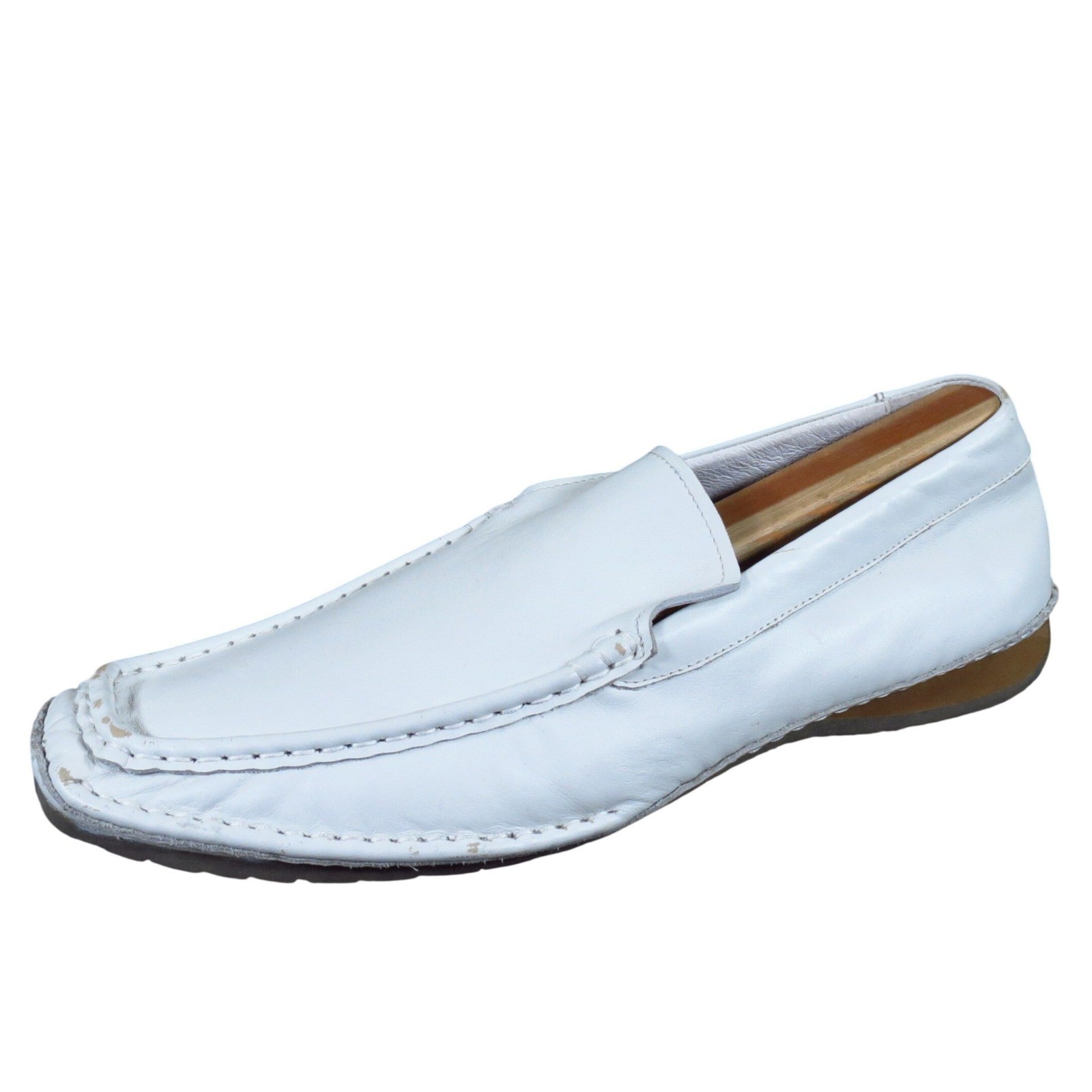 Il Divo Ally Men Casual Loafer Shoes Size 9 Everyday Wear White Leather