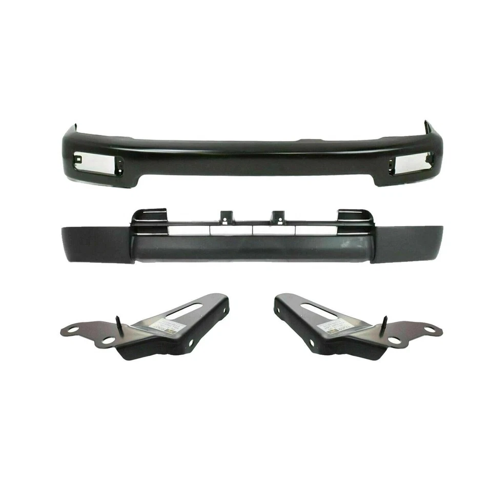 Fits 1996-1998 Toyota 4Runner Front Black Bumper + Valance Panel + Brackets 4PC Foto 2 de 4