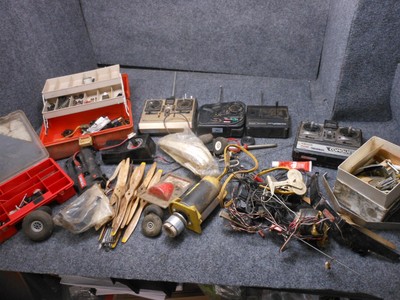 Old Rc Controllers Large Vintage Lot of RC Plane Controls and Parts huge lot Accessories ...