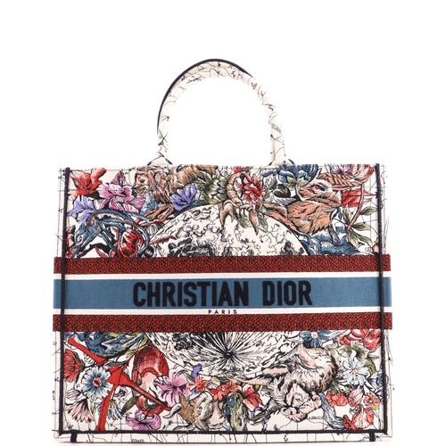Christian Dior Book Tote Zodiac Embroidered Canvas
