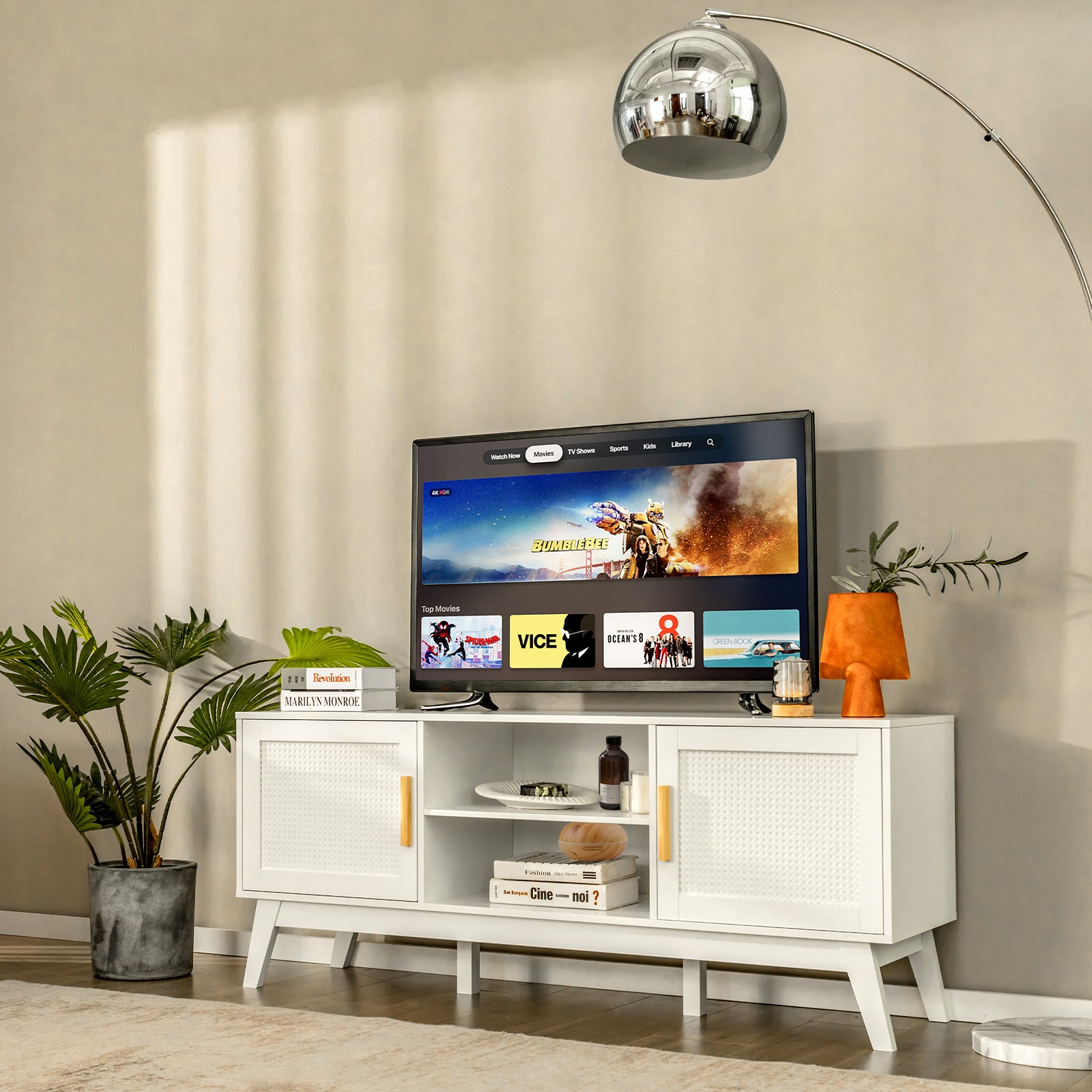 Modern Entertainment Center Media Console Table For Tv Up To