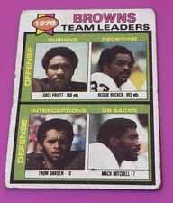 1979 Topps #113 Browns Team Leaders Checklist Sheet Singles