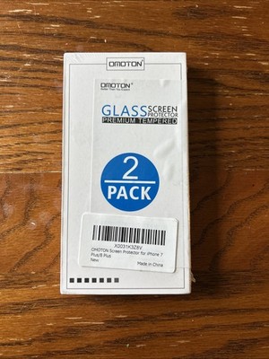 OMOTON Tempered Glass Screen Protector for iPhone 7/8 Plus NEW 2-pack