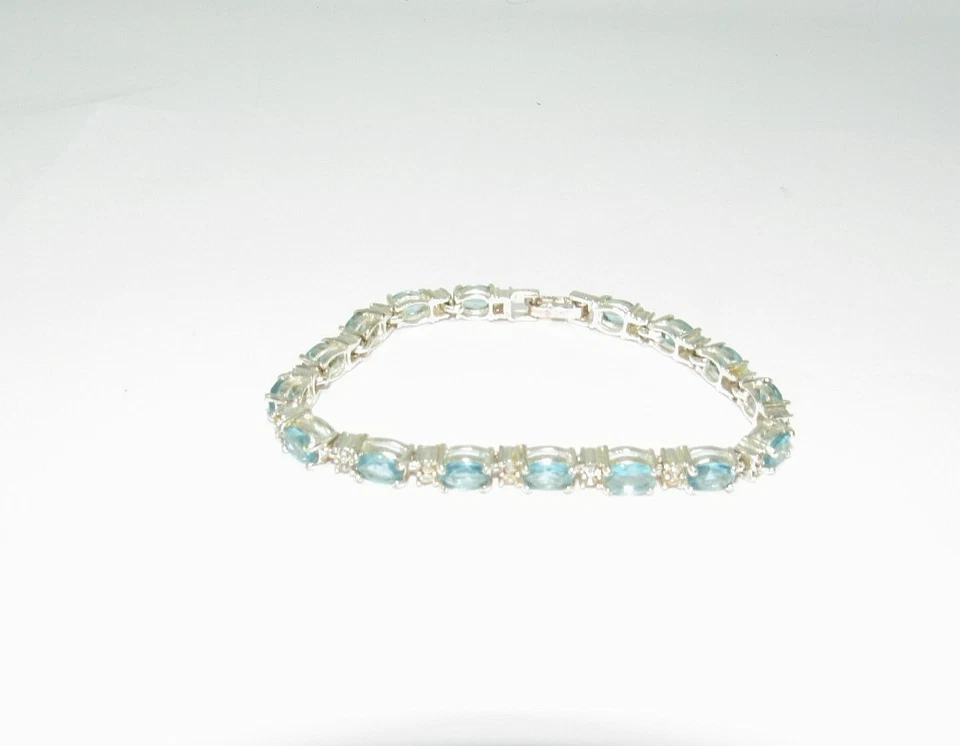 Pulsera Tenis Plata 925 Rubí/Piedras Preciosas 6.3/4 Pulgadas Color Oro Amarillo Usada Foto 4 de 4