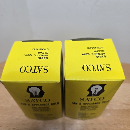 (2) Satco S3810 130V Medium Base 40-Watt A15 Light Bulb Clear Fan & Appliance - Picture 3 of 4