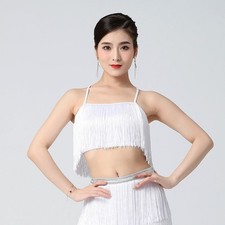 Women Tassel Latin Belly Dance Costume Carnival Party Stage Performance Top Bra