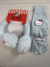 Hello Kitty Winter Earmuffs Warmers and Kids Gloves set for Girls Ages 4-7 New