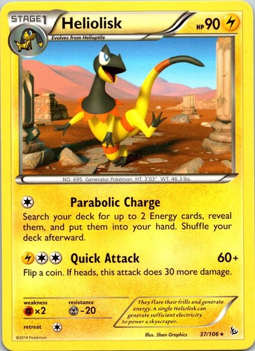 Heliolisk 37/106 Rare Flashfire Pokemon Lightly Played