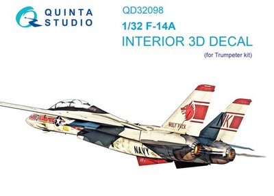 Quinta Studio 1/32 F-14A 3D-Printed&coloured Interior on decal paper (Trumpeter)