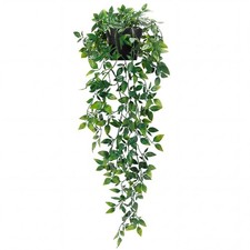 Whonline Fake Hanging Plants, Artificial Small 3.5" x 3.2" x 21.65", Green