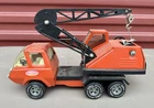 12" Vintage TONKA Orange Pressed Steel Truck With Crane