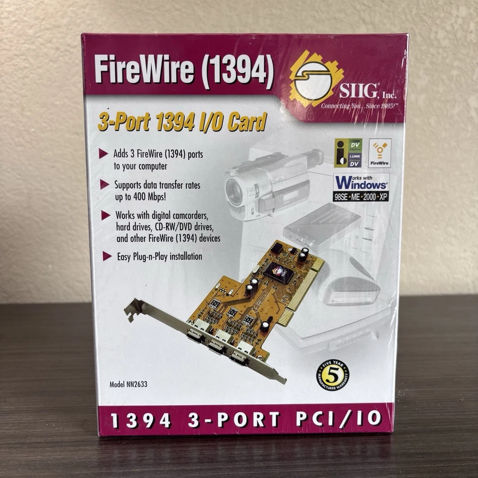 SIIG 1394 I/O 3 Port PCI Firewire Adapter Card NN2633 - Image 2 of 4