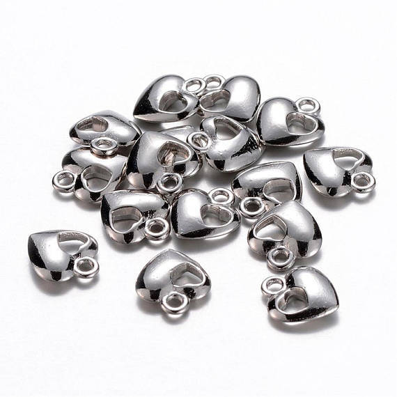 BULK Charms Heart Pendants Antiqued Silver 2 Sided 50pcs 13mm eBay
