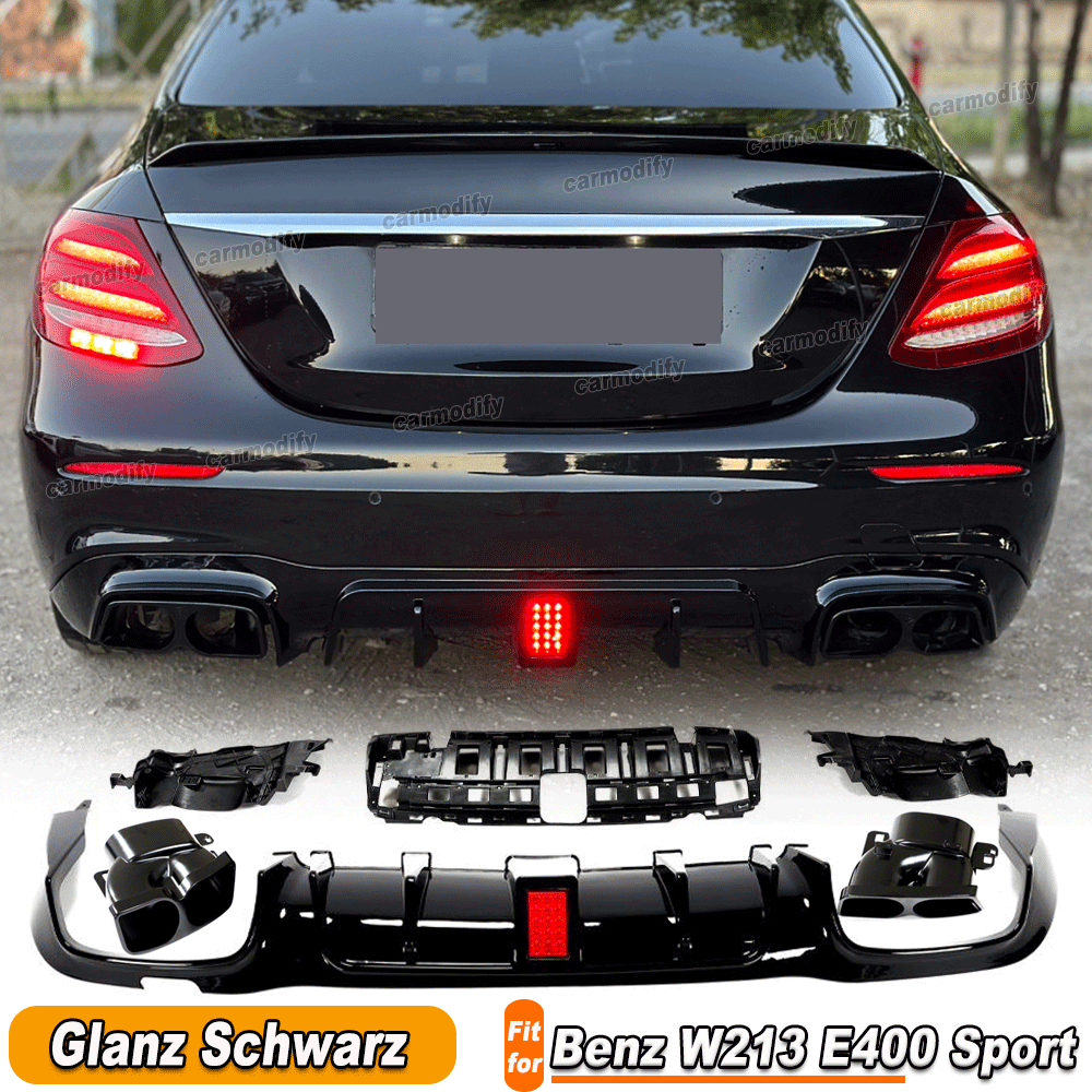 Für Benz W213 E300 E400 E450 M Paket 16-20 Heckdiffusor Auspuffblenden Diffusor