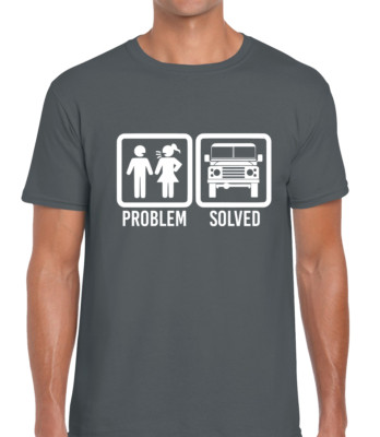 PROBLEM GELÖST OFF ROAD HERREN T-SHIRT TEE OFF ROAD FAHREN FAHRZEUG COOL AUTOLIEBHABER