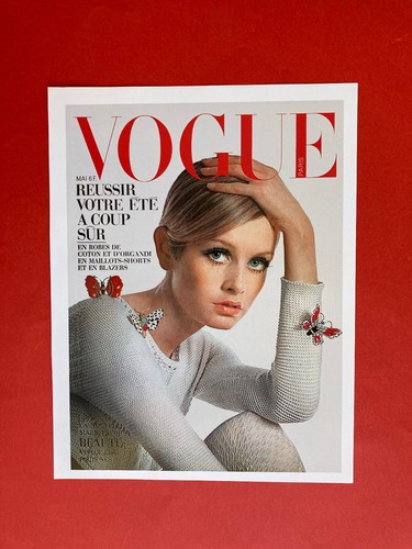 Décoration couverture VOGUE Paris Twiggy mai 1967 affiche vintage mode cover - Picture 3 of 3