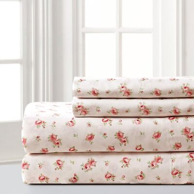 Sabanas Queen Size Flores Juego Ropa De Cama 4 Piezas Set y Fundas De Almohadas
