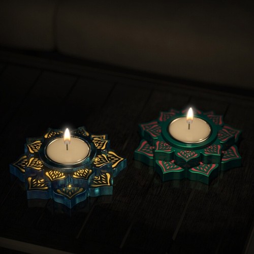 Resin Holder Silicone Moulds Tealight Resin Mold Lotus Candlestick Craft - Picture 2 of 8