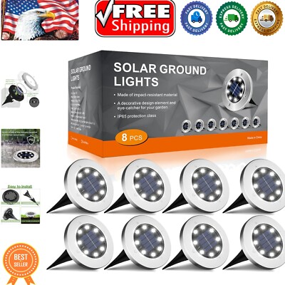 Instant-On Solar Outdoor Lights with Light Sensor - 8 Pack Ready to Install