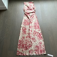 Reformation Anaiis Pink Floral Silk Maxi Dress Cameo Rose Print Size 10 - w tags