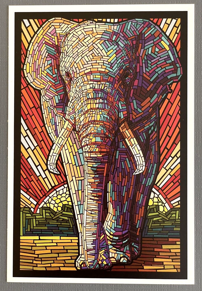 Elephant Paper Mosaic - Lantern Press Postcard