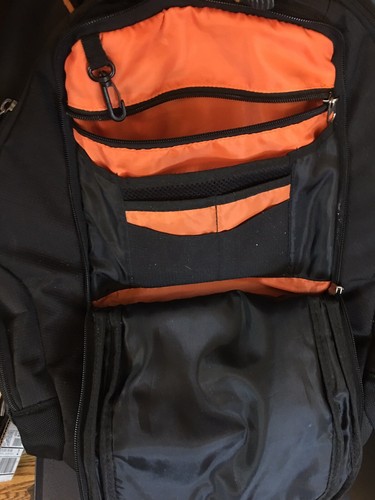 Dell Backpack Laptop Notebook Genuine Rv5tv Vdpx7 Black and Orange