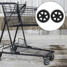 2 x Rubber Trolley Wheels 135mm Diameter Load Capacity 22-33 Lbs Black