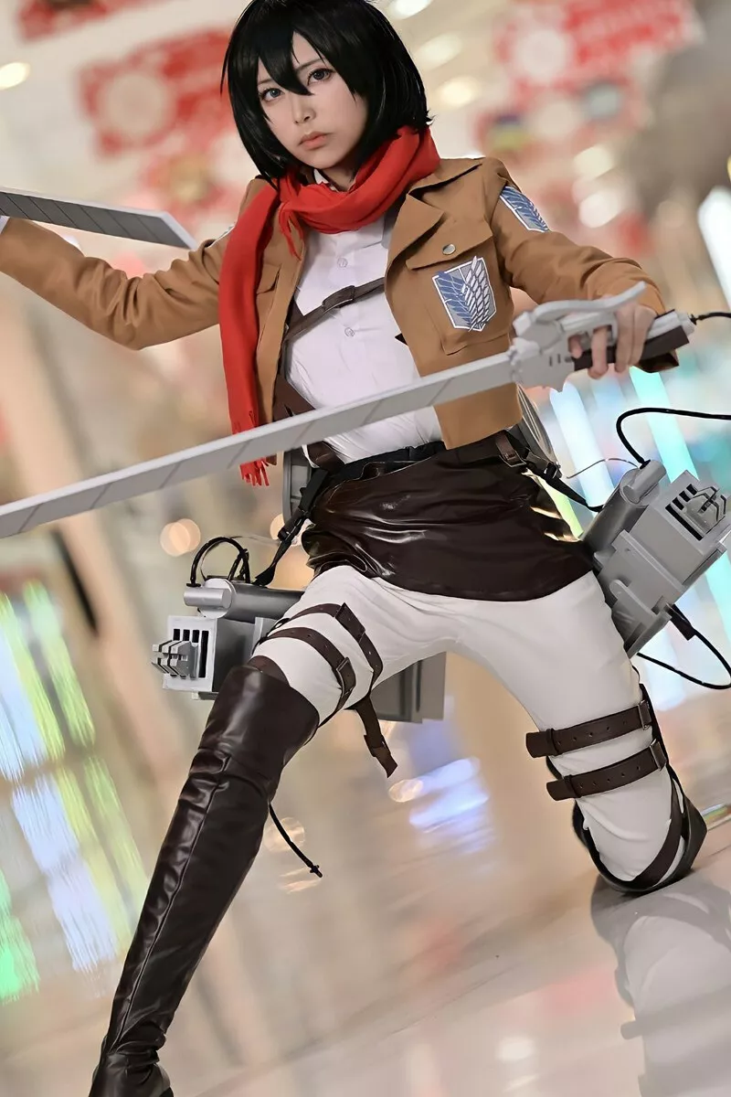 Attack On Titan Shingeki No Kyojin Final Season Mikasa Ackerman Cosplay  Costume：