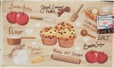 Printed Nylon Kitchen Rug 18"x30" KITCHEN TOOLS BAKING INGREDIENTS,Kool Home