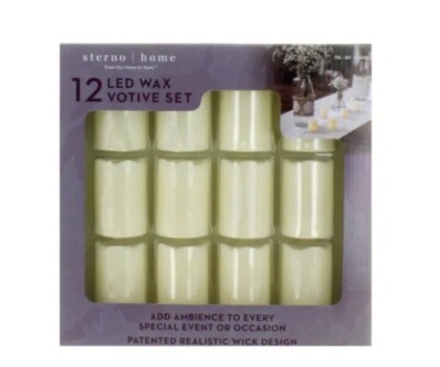 Kerze LED Wachs Windlicht 12er Set flammenlos flackernd 100 Stunden Akkulaufzeit