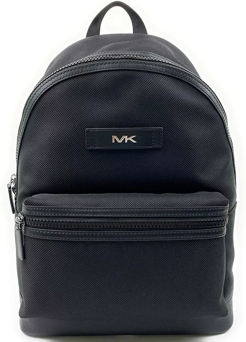 Michael Kors Black/White Nylon and Leather Kent Backpack Michael