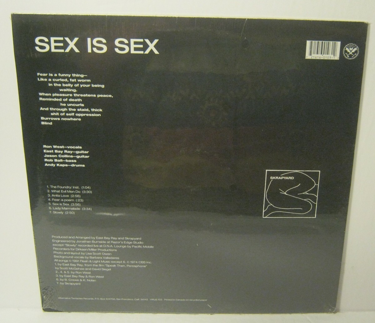 Sex Is Sex SKRAPYARD Phonograph Record Album LP SEALED