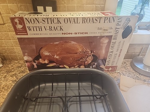 Bakers Advantage Non-Stick Roast Pan With V-Rack Pre Owned PLEASE SEE PICTURES - Picture 2 of 4