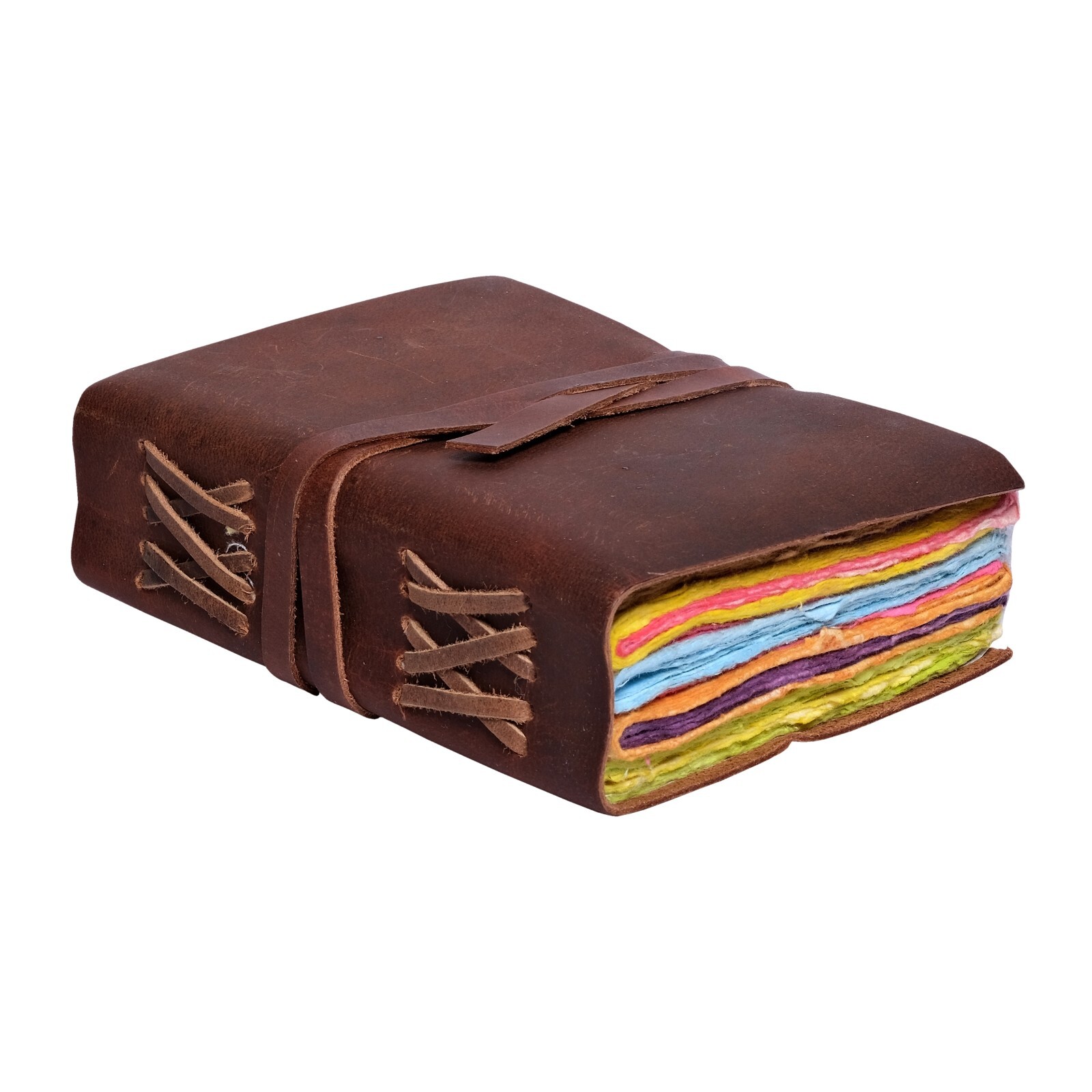 Leather Journal Scrapbook Fantasy Sketchbook Colorful Deckle Edge Junk Grimoire