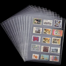Stamp Collection Inserts - Collector Stamp Album 12 Sheets with 4 Mixed Sizes Si