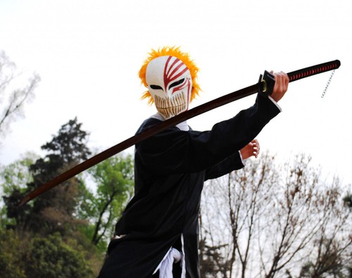 Cosplay Bleach Kurosaki Ichigo Robe Cloak CoatKimono Pants Full Set Cos Costume - Picture 16 of 16